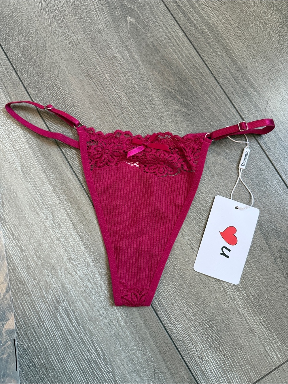 Bananic Lace Thong in Pink NWT